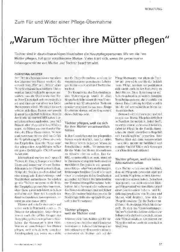 Vorschauseite 1: Warum Töchter ihre Mütter pflegen