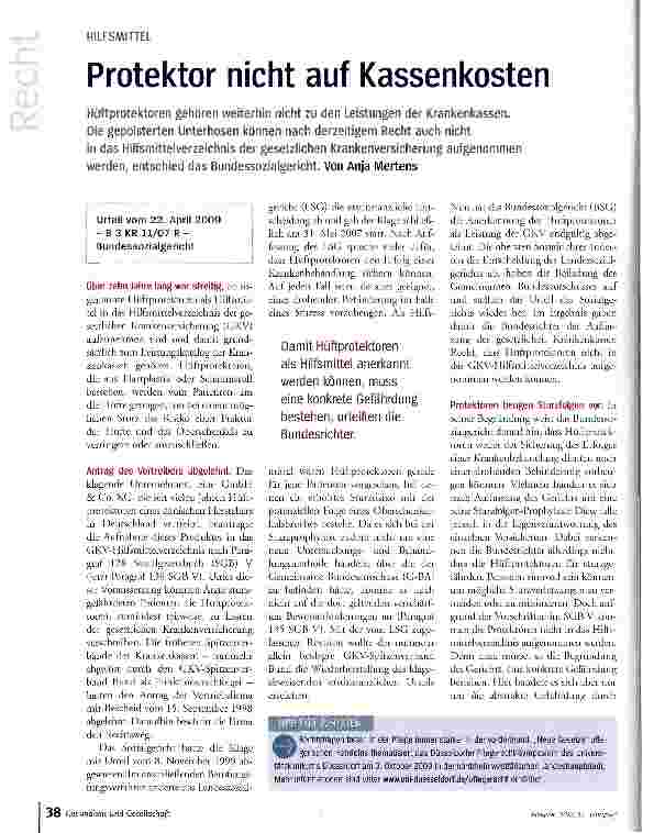 Vorschauseite 1: Protektor nicht auf Kassenkosten