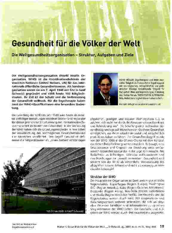 Vorschauseite 1: Gesundheit für die Völker der Welt