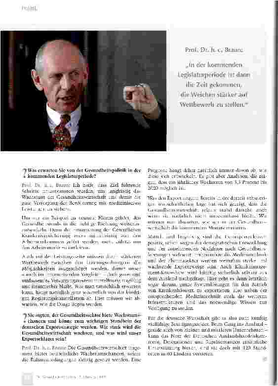 Vorschauseite 3: „Positive Exportperspektiven für die Gesundheitswirtschaft
