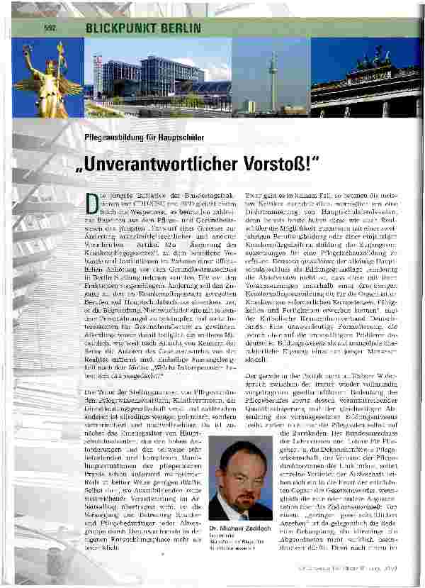 Vorschauseite 1: Unverantwortlicher Vorstoß