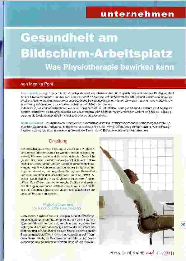 Vorschauseite 1: Gesundheit am Bildschirm-Arbeitsplatz