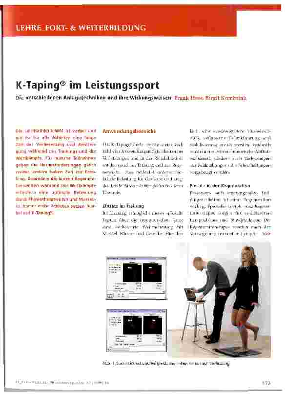 Vorschauseite 1: K-Taping® im Leistungssport