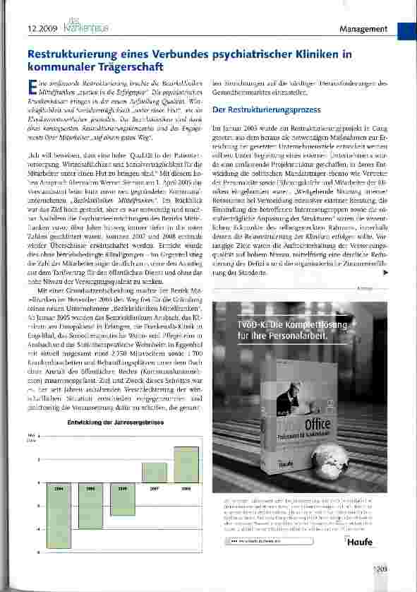 Vorschauseite 1: Restrukturierung eines Verbundes psychiatrischer Kliniken in kommunaler Trägerschaft