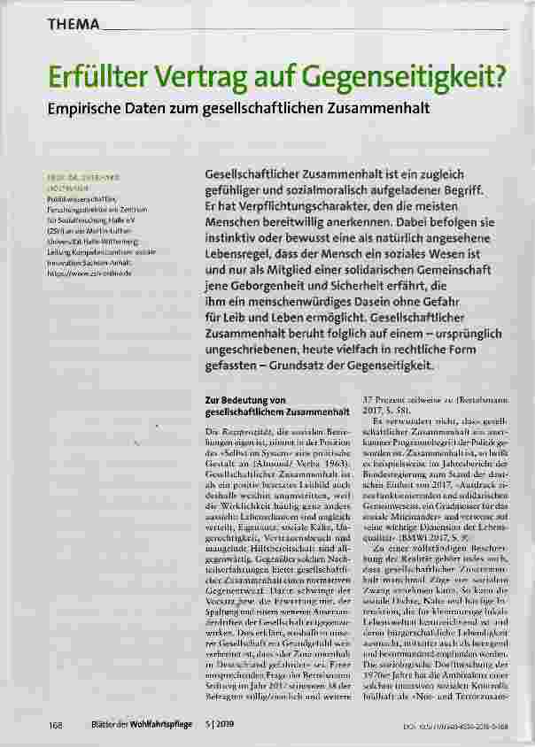 Vorschauseite 1: Erfüllter Vertrag auf Gegenseitigkeit?