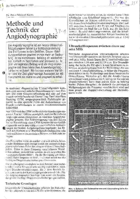 Vorschauseite 1: Methode und Technik der Angiodynographie