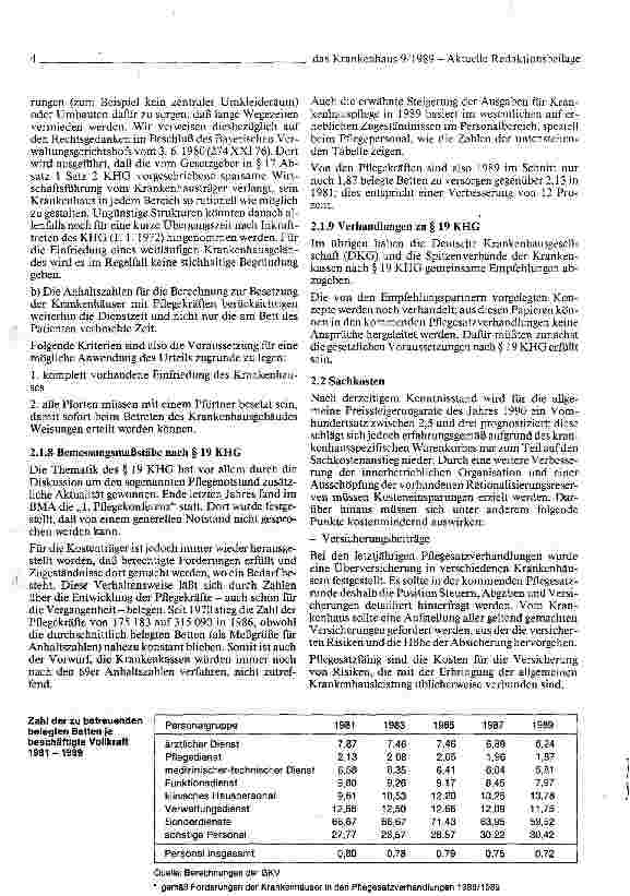 Vorschauseite 4: GKV-Empfehlungen zu den Pflegesatz-/Budgetverhandlungen 1990