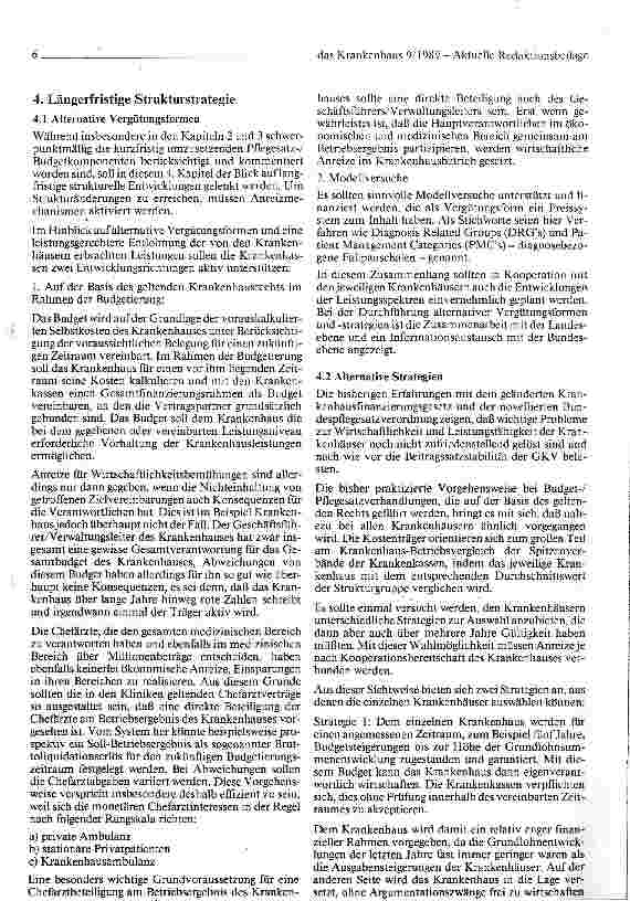 Vorschauseite 6: GKV-Empfehlungen zu den Pflegesatz-/Budgetverhandlungen 1990