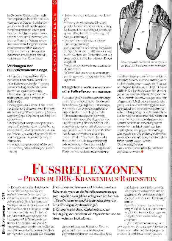 Vorschauseite 1: Fussreflexzonen -Praxis im DRK-Krankenhaus Rabenstein
