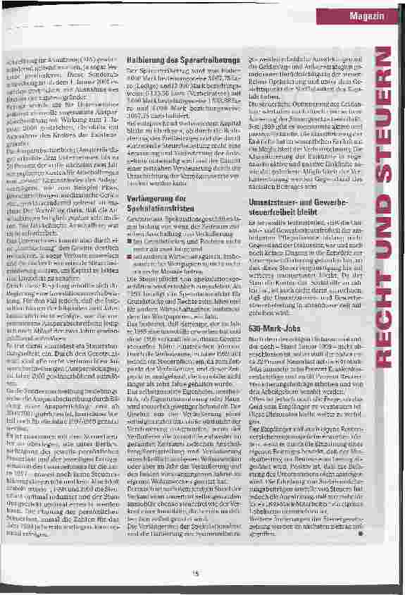 Vorschauseite 2: Was bringt die Steuerreform? Für Pflegedienste relevante Änderungen seit Januar 1999