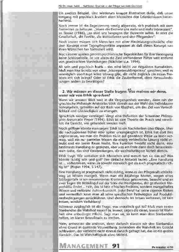 Vorschauseite 2: Ethik und Qualität in der Pflege Was vermag Ethik und wo liegen ihre Grenzen?