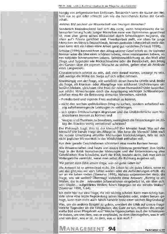 Vorschauseite 5: Ethik und Qualität in der Pflege Was vermag Ethik und wo liegen ihre Grenzen?