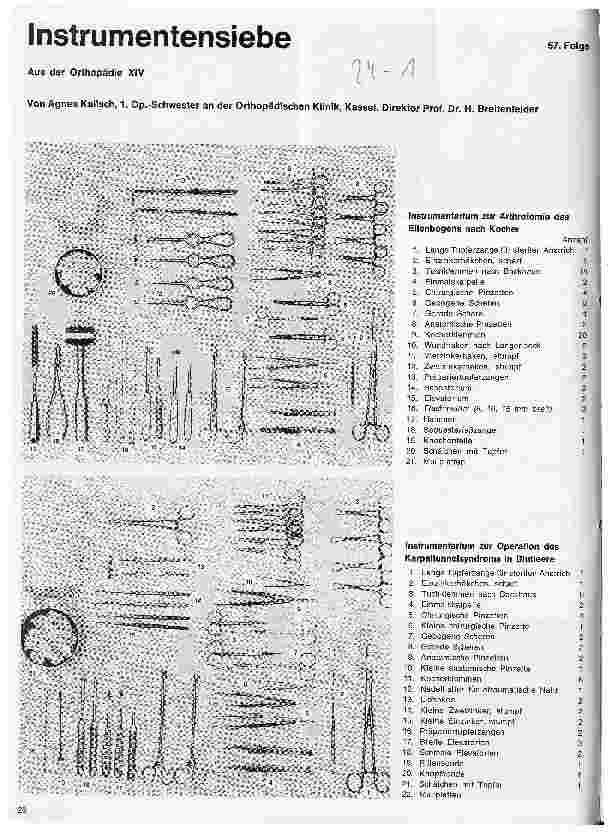 Vorschauseite 1: Instrumentensiebe Aus der Orthopädie XIV 57. Folge: