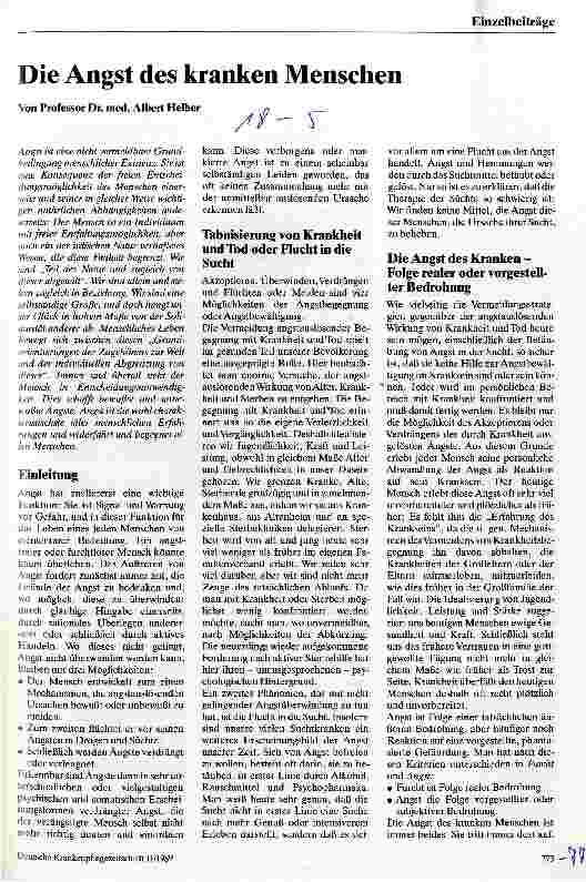 Vorschauseite 1: Die Angst des kranken Menschen