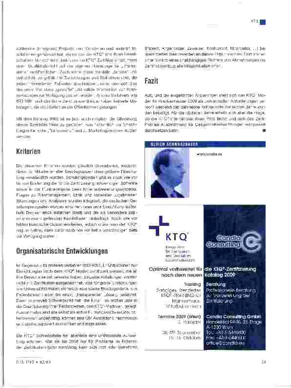 Vorschauseite 2: Zertifizierung nach dem neuen KTQ® Katalog 2009
