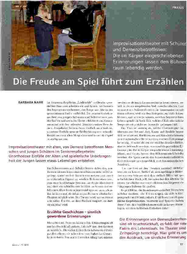 Vorschauseite 1: Die Freude am Spiel führt zum Erzählen
