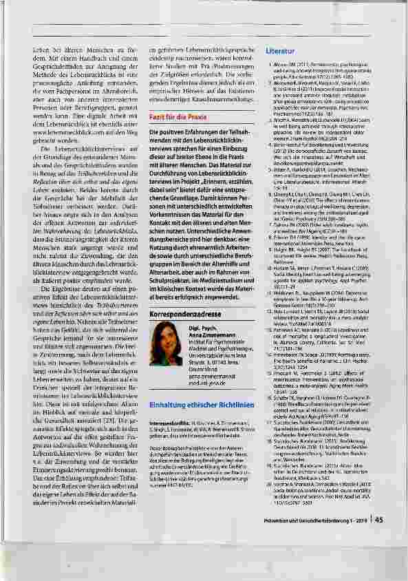 Vorschauseite 6: „Erinnern, erzählen, dabei sein - Teilhabe älterer Menschen durch Lebensrückblickinterviews