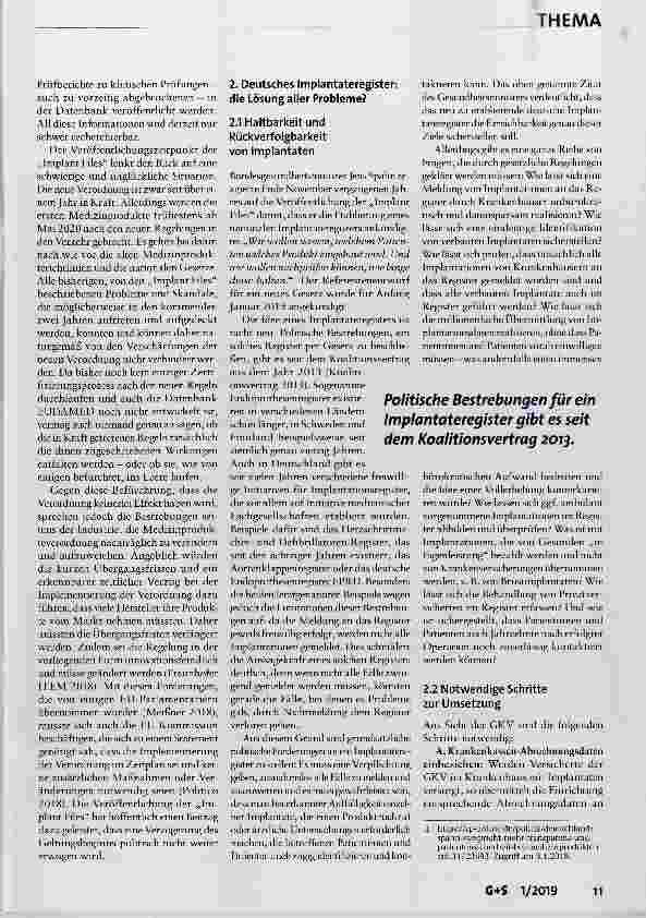 Vorschauseite 4: Implant Files, Medizinprodukterecht und Patientensicherheit: Antworten der Politik