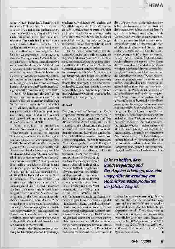 Vorschauseite 6: Implant Files, Medizinprodukterecht und Patientensicherheit: Antworten der Politik