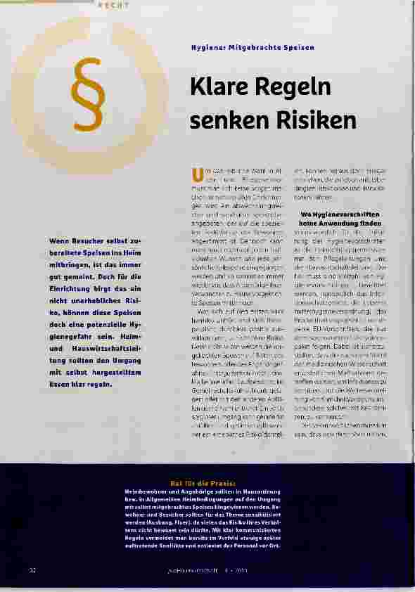 Vorschauseite 1: Klare Regeln senken Risiken