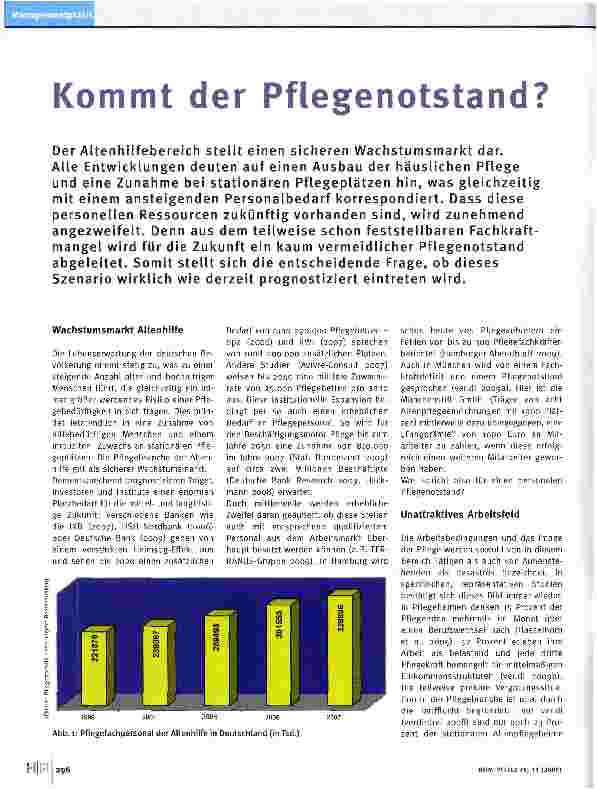 Vorschauseite 1: Kommt der Pflegenotstand?