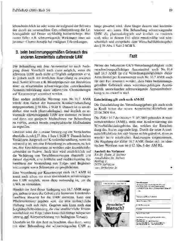 Vorschauseite 2: Verordnungsfähigkeit per Kassenrezept nach der Änderung der Arzneimittel-Richtlinie (Nr. 16.7 AMR)