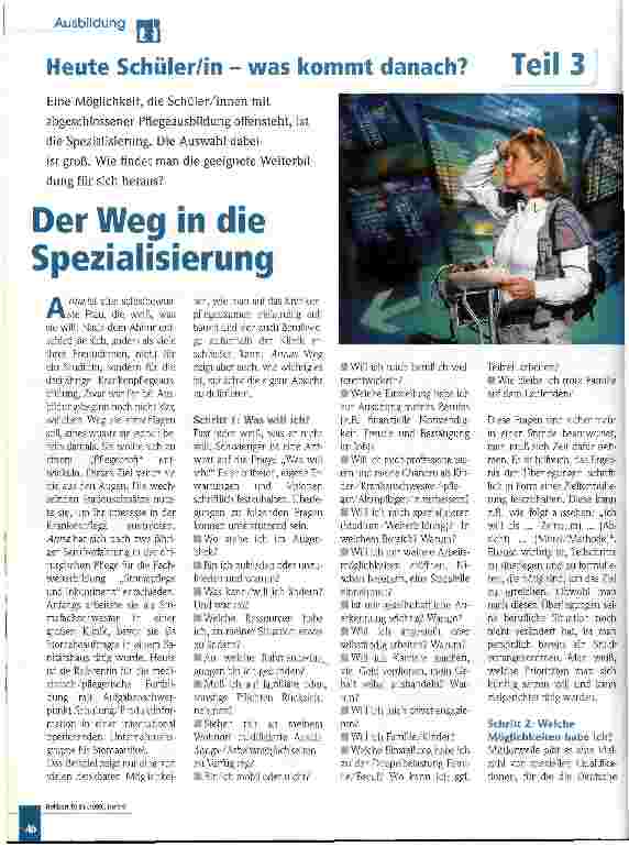 Vorschauseite 1: Der Weg in die Spezialisierung