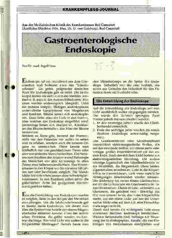Vorschauseite 1: Gastroenterologische Endoskopie