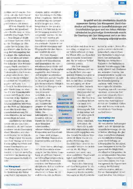 Vorschauseite 2: Nursing Case Management in den USA