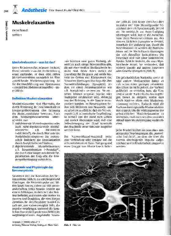 Vorschauseite 1: Muskelrelaxantien