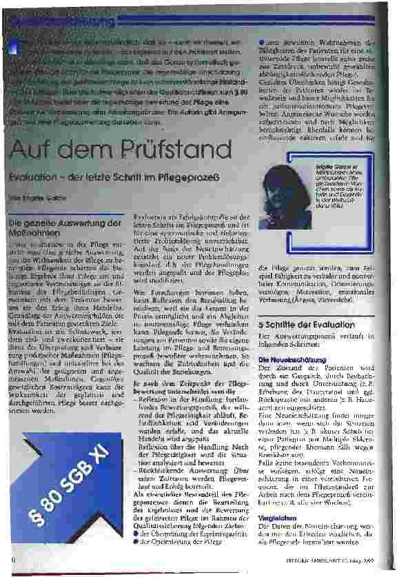 Vorschauseite 1: Auf dem Prüfstand: Evaluation - der letzte Schritt im Pflegeprozeß