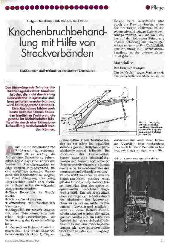 Vorschauseite 1: Knochenbruchbehandlung mit Hilfe von Streckverbänden