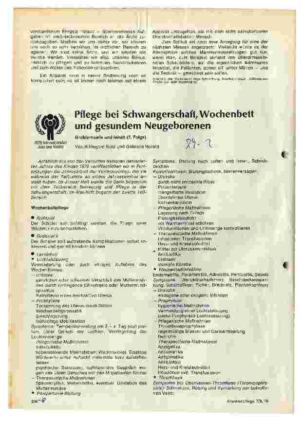 Vorschauseite 1: Pflege bei Schwangerschaft, Wochenbett und gesundem Neugeborenen