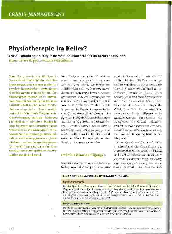 Vorschauseite 1: Physiotherapie im Keller?