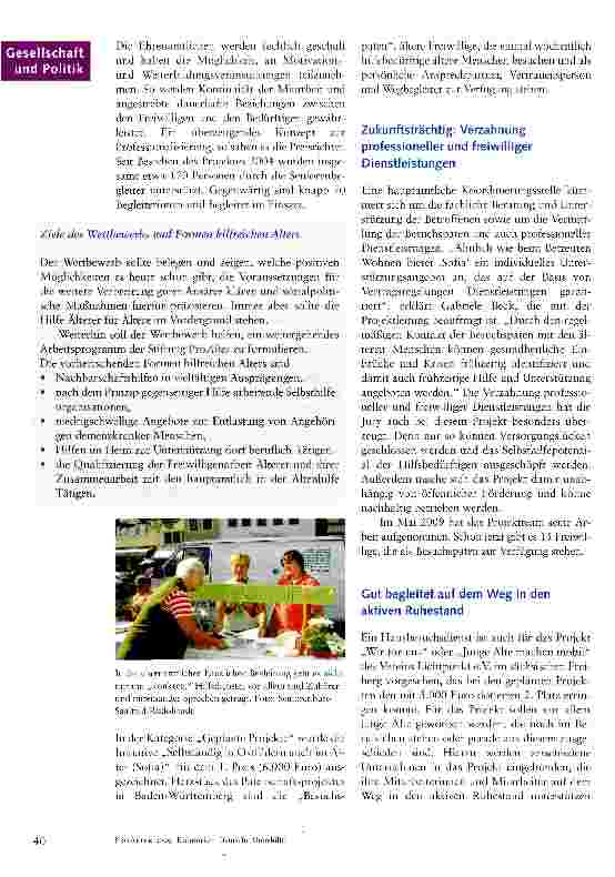 Vorschauseite 3: Acht herausragende Projekte gewinnen im Wettbewerb der Stiftung Pro Alter