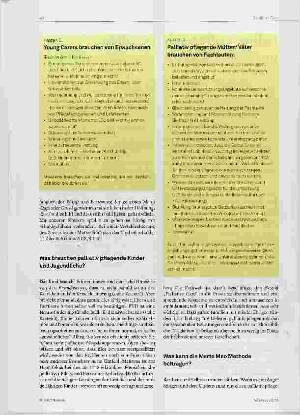 Vorschauseite 2: Palliativ pflegende Familien und Young Carers