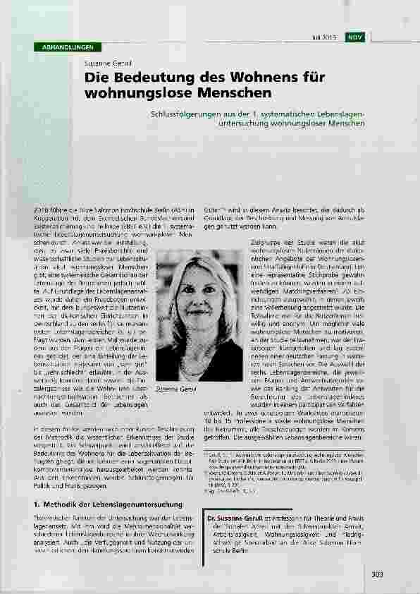 Vorschauseite 1: Die Bedeutung des Wohnens für wohnungslose Menschen