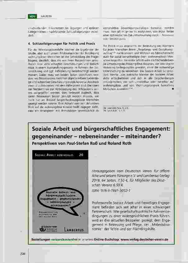 Vorschauseite 6: Die Bedeutung des Wohnens für wohnungslose Menschen