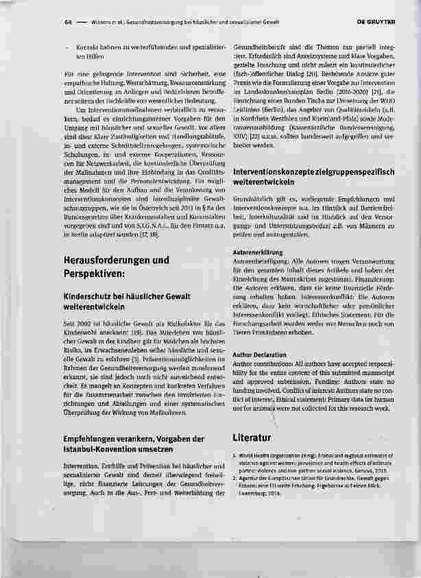 Vorschauseite 3: Gesundheitsversorgung bei häuslicher und sexualisierter Gewalt
