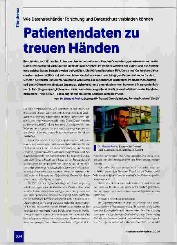 Vorschauseite 1: Patientendaten zu treuen Händen