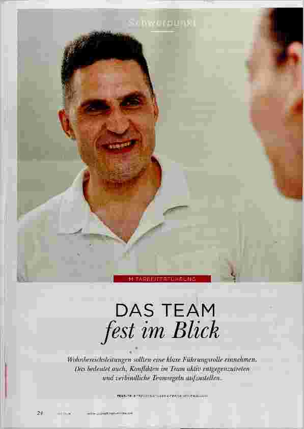 Vorschauseite 1: DAS TEAM fest im Blick