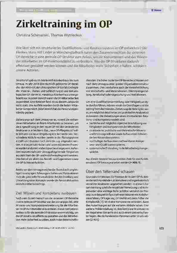 Vorschauseite 1: Zirkeltraining im OP