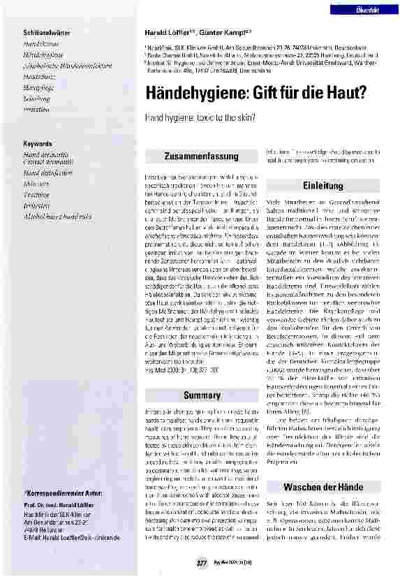 Vorschauseite 1: Händehygiene: Gift für die Haut?