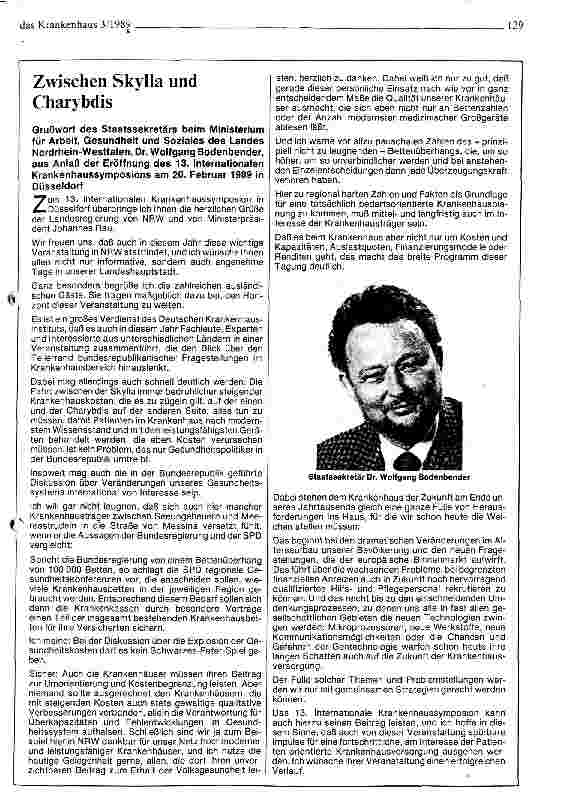 Vorschauseite 3: 13. Internationales Krankenhaussymposium in Düsseldorf Krankenhäuser stehen an der Klagemauer