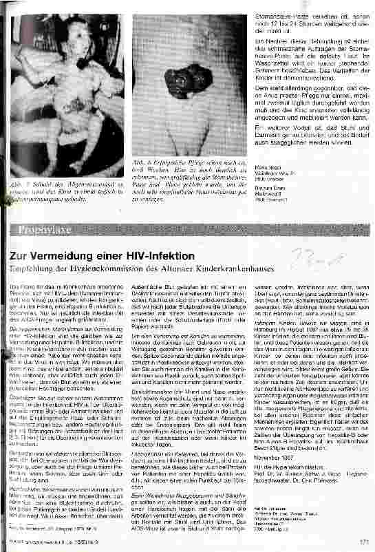 Vorschauseite 1: Zur Vermeidung einer HIV-Infektion