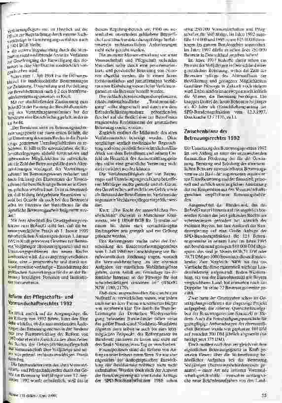 Vorschauseite 2: Sieben Jahre Betreuungsgesetz Zwischenbilanz des Betreuungsrechts von 1992 und die Änderungen seit 1. Januar 1999