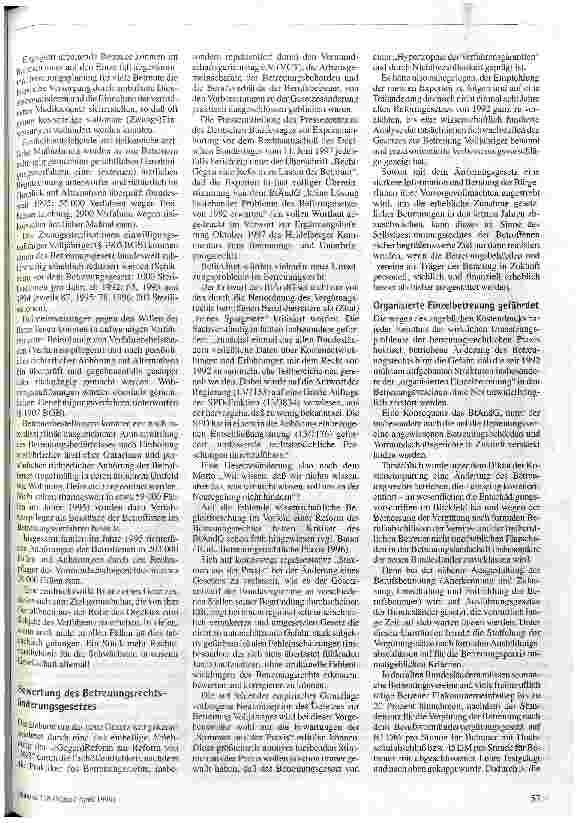 Vorschauseite 4: Sieben Jahre Betreuungsgesetz Zwischenbilanz des Betreuungsrechts von 1992 und die Änderungen seit 1. Januar 1999