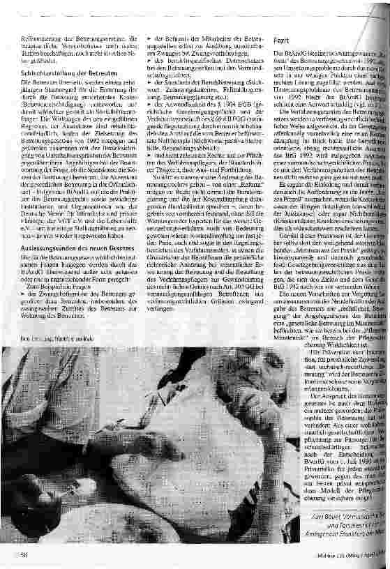 Vorschauseite 5: Sieben Jahre Betreuungsgesetz Zwischenbilanz des Betreuungsrechts von 1992 und die Änderungen seit 1. Januar 1999