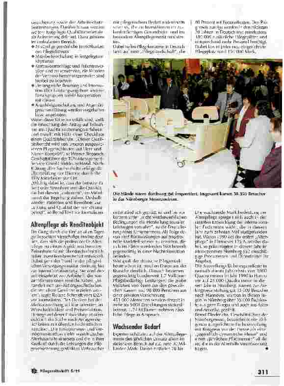 Vorschauseite 4: Der Markt boomt, doch Pflegende und Gepflegte leiden Altenpflege meldet Rekordzahlen