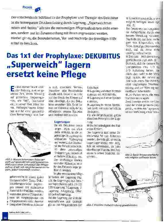 Vorschauseite 1: Superweich lagern ersetzt keine Pflege Das 1x1 der Prophylaxe: DEKUBITUS